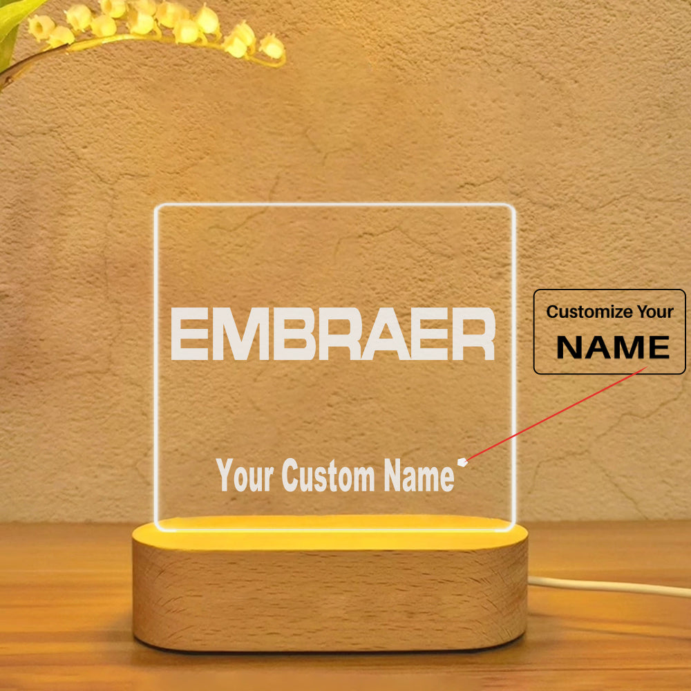 Embraer & Text Designed Night Lamp