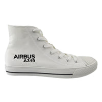 Thumbnail for Airbus A319 & Text Designed Long Canvas Shoes (Men)