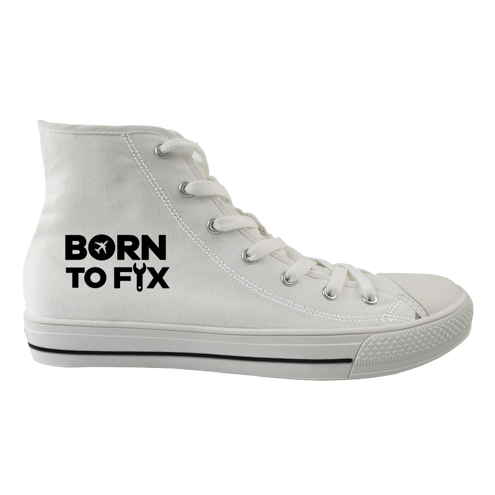 Born To Fix Airplanes Designed Long Canvas Shoes (Men)