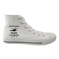 Thumbnail for People Fly Planes Pilots Fly Helicopters Designed Long Canvas Shoes (Men)