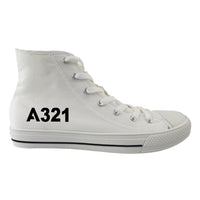 Thumbnail for A321 Flat Text Designed Long Canvas Shoes (Men)