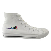 Thumbnail for Multicolor Airplane Designed Long Canvas Shoes (Men)