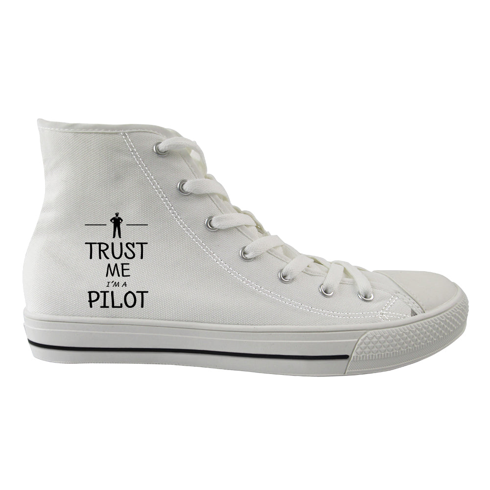 Trust Me I'm a Pilot Designed Long Canvas Shoes (Men)