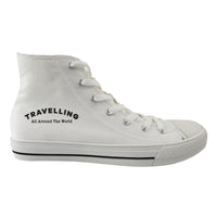 Thumbnail for Travelling All Around The World Designed Long Canvas Shoes (Men)