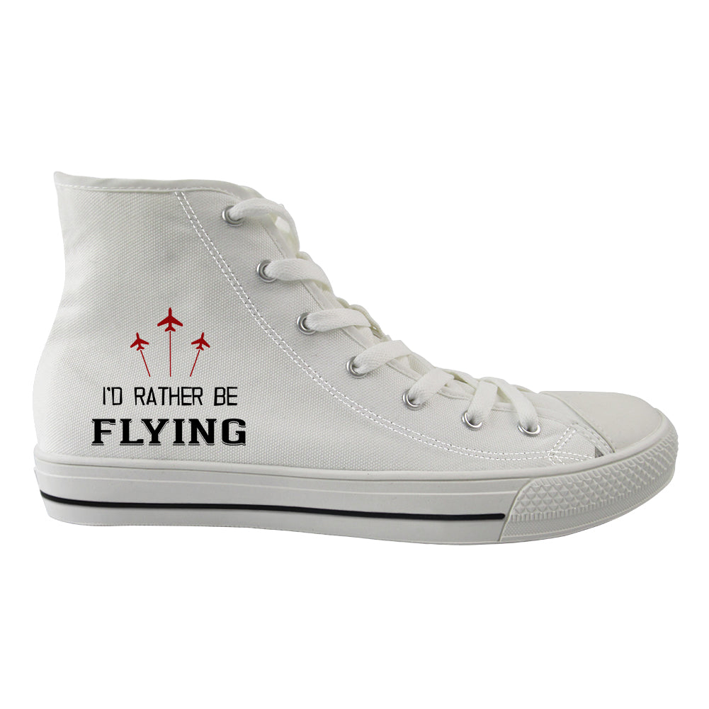 I'D Rather Be Flying Designed Long Canvas Shoes (Men)