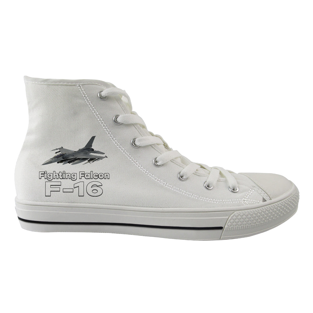 The Fighting Falcon F16 Designed Long Canvas Shoes (Men)