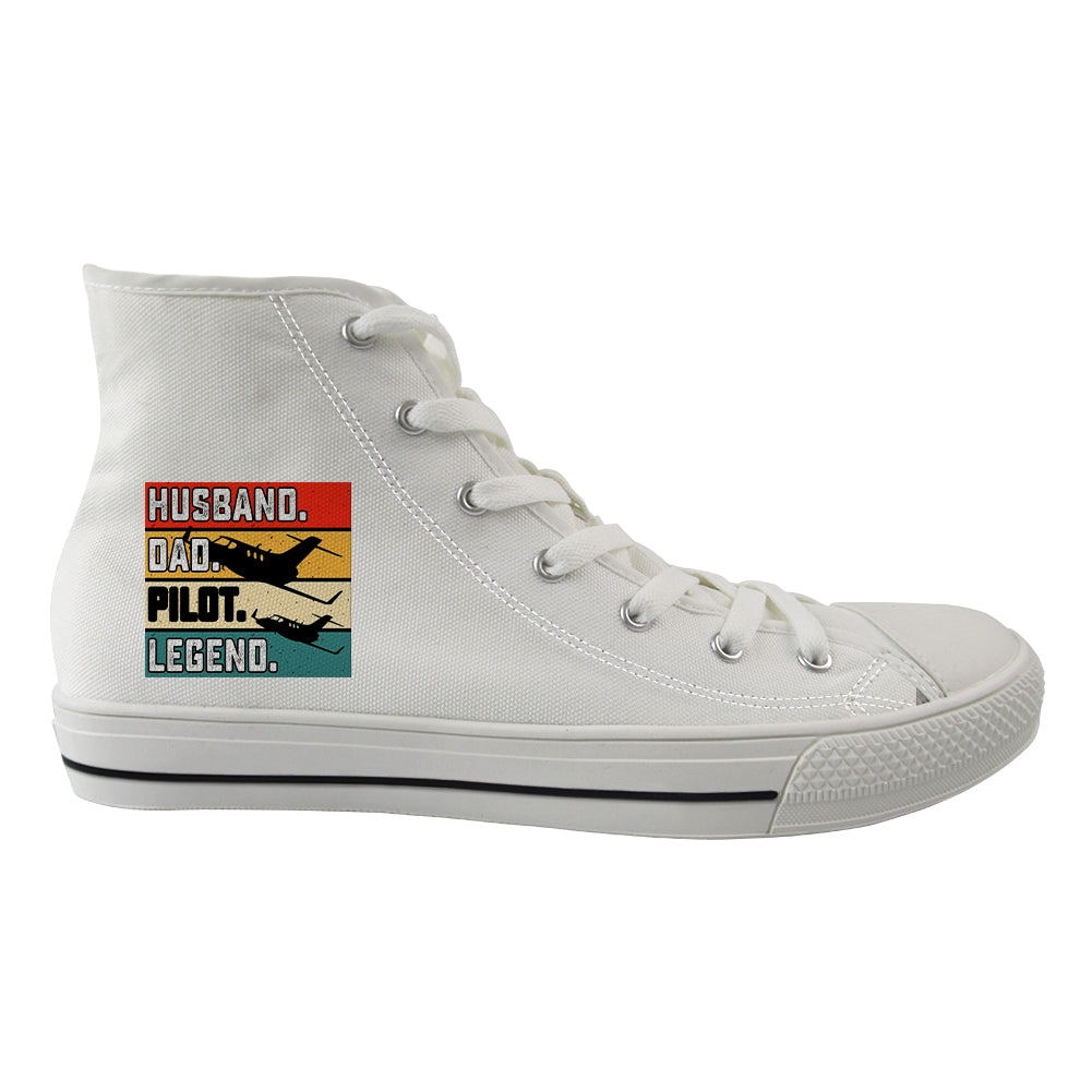 Husband & Dad & Pilot & Legend Designed Long Canvas Shoes (Men)