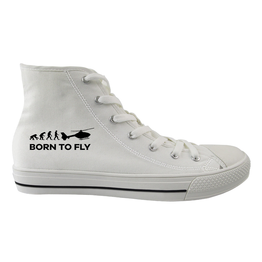 Born To Fly Helicopter Designed Long Canvas Shoes (Men)