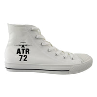 Thumbnail for ATR-72 & Plane Designed Long Canvas Shoes (Men)