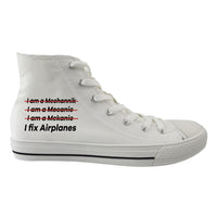 Thumbnail for I Fix Airplanes Designed Long Canvas Shoes (Men)