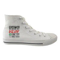 Thumbnail for Airline Pilot Label Designed Long Canvas Shoes (Men)