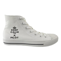 Thumbnail for Keep Calm I'm a Pilot Designed Long Canvas Shoes (Men)