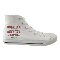 Thumbnail for Rule 1 - Pilot is Always Correct Designed Long Canvas Shoes (Men)