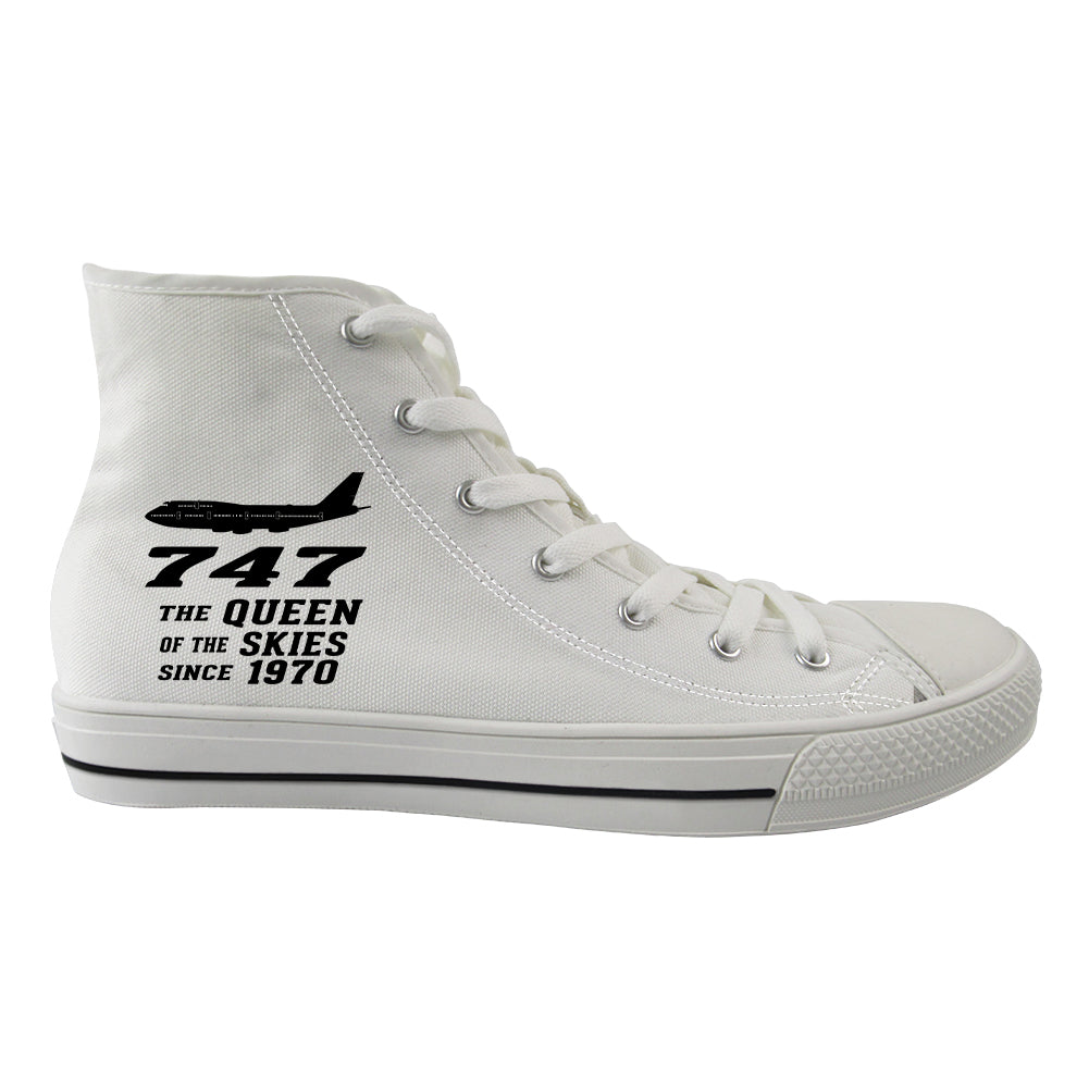 Boeing 747 - Queen of the Skies (2) Designed Long Canvas Shoes (Men)