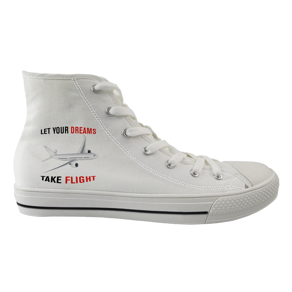 Let Your Dreams Take Flight Designed Long Canvas Shoes (Men)