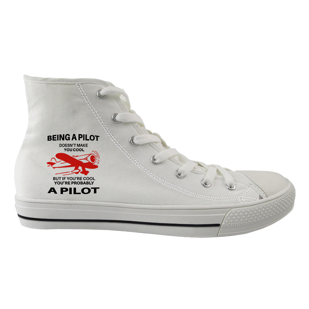 If You're Cool You're Probably a Pilot Designed Long Canvas Shoes (Men)