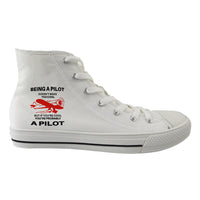 Thumbnail for If You're Cool You're Probably a Pilot Designed Long Canvas Shoes (Men)