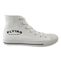 Thumbnail for Flying All Around The World Designed Long Canvas Shoes (Men)