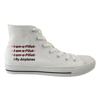 Thumbnail for I Fly Airplanes Designed Long Canvas Shoes (Men)