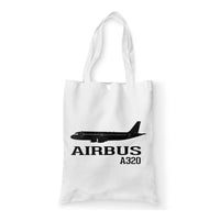 Thumbnail for Airbus A320 Printed Designed Tote Bags