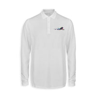 Thumbnail for Multicolor Airplane Designed Long Sleeve Polo T-Shirts