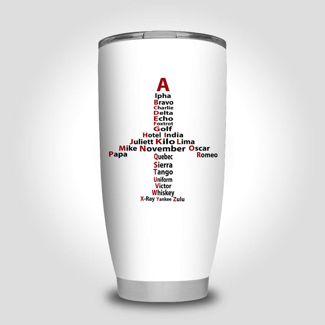 Airplane Shape Aviation Alphabet Designed Tumbler Travel Mugs