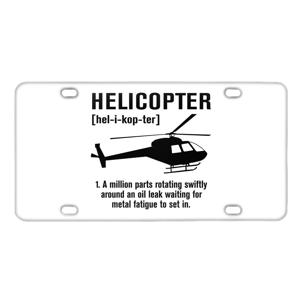 Helicopter [Noun] Designed Metal (License) Plates