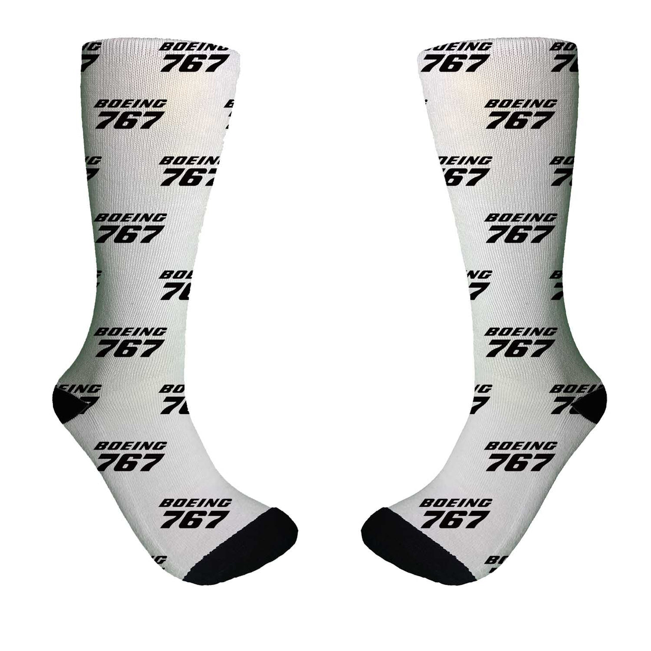 Boeing 767 & Text Designed Socks