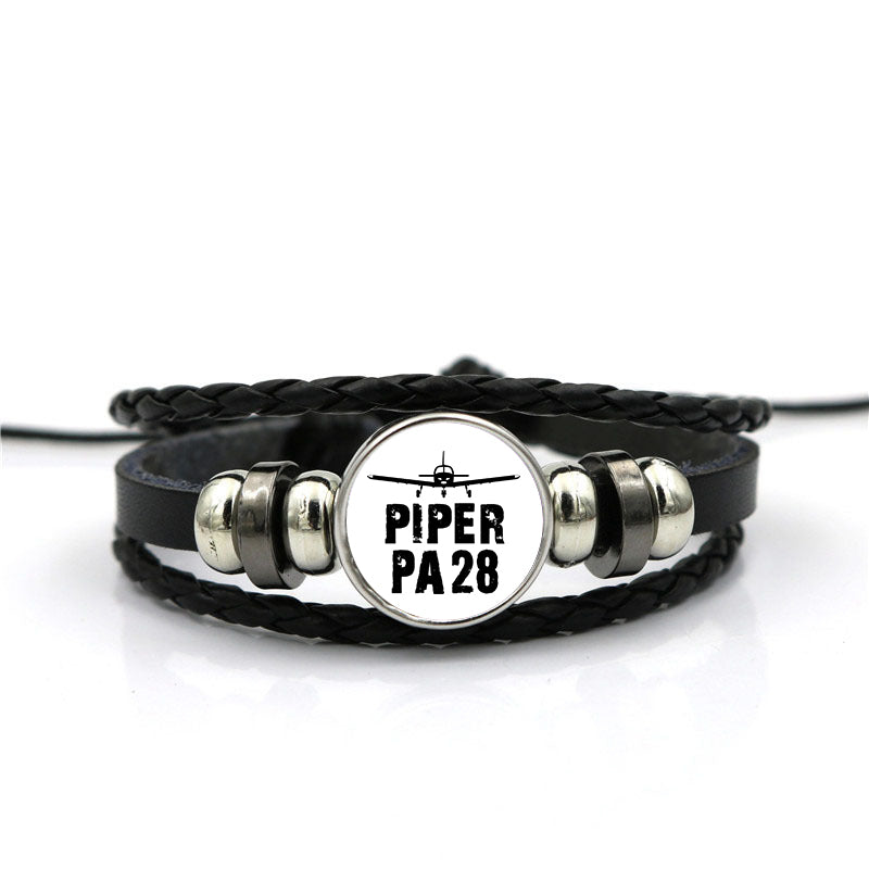 Piper PA28 & Plane Designed Leather Bracelets