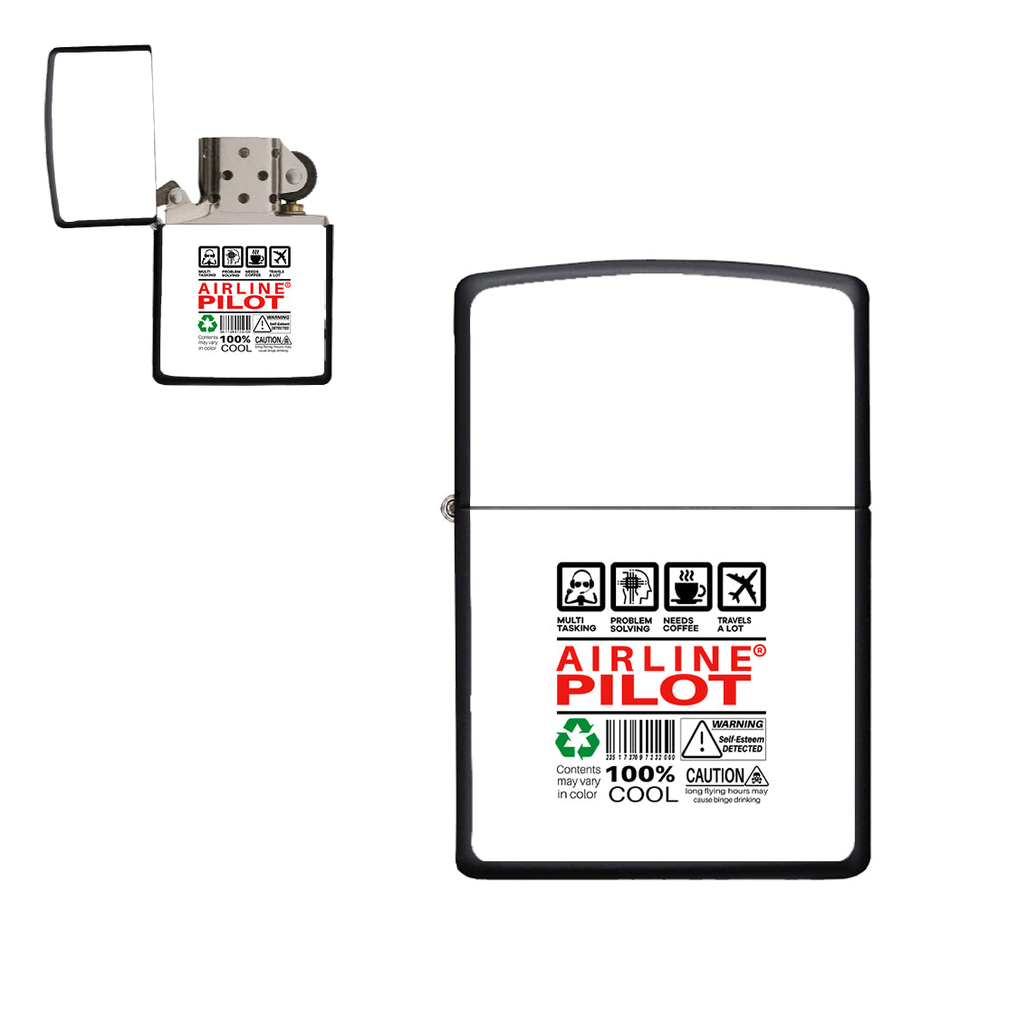 Airline Pilot Label Designed Metal Lighters