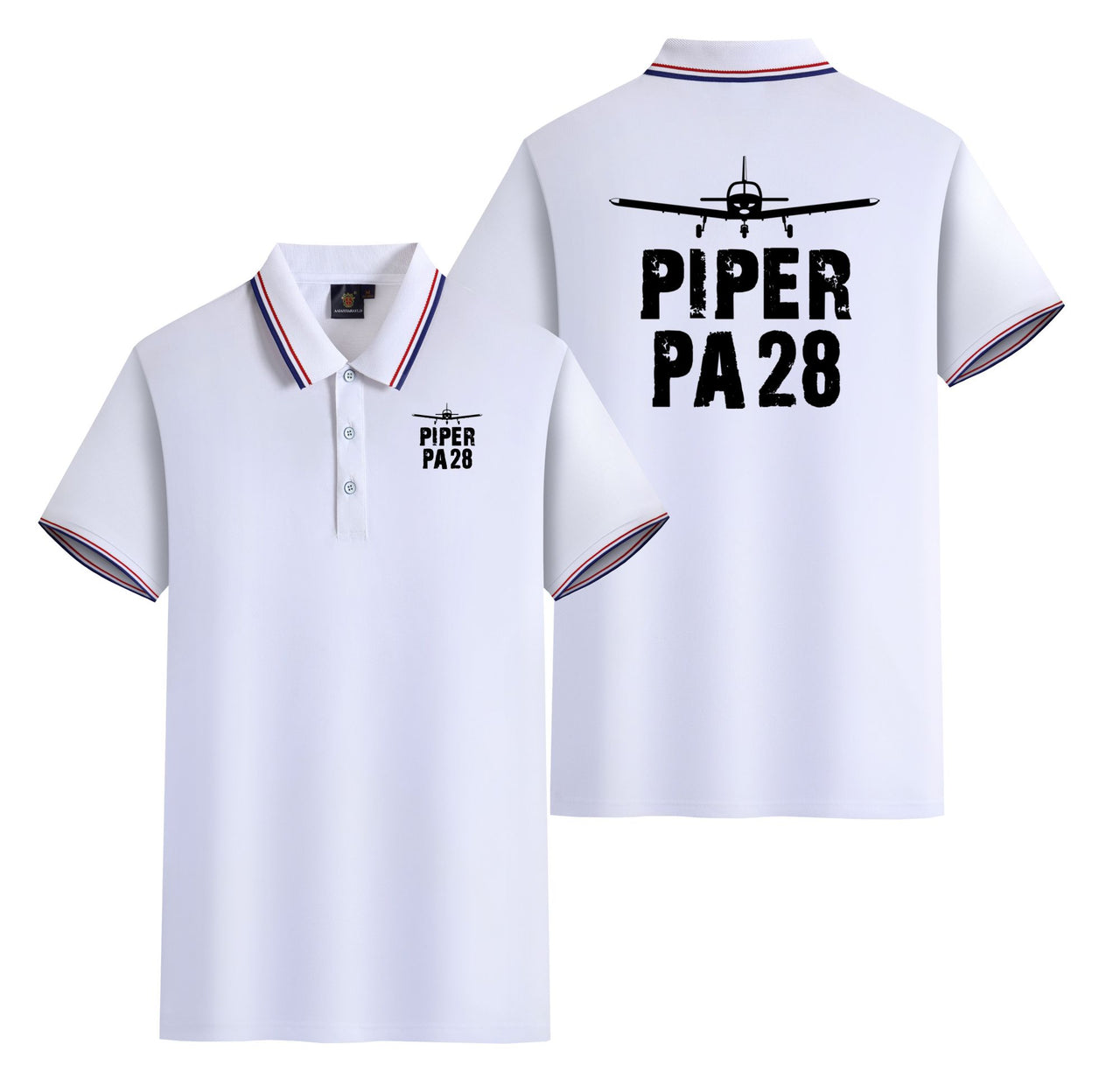 Piper PA28 & Plane Designed Stylish Polo T-Shirts (Double-Side)