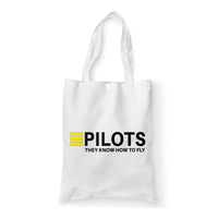 Thumbnail for Pilots They Know How To Fly Designed Tote Bags