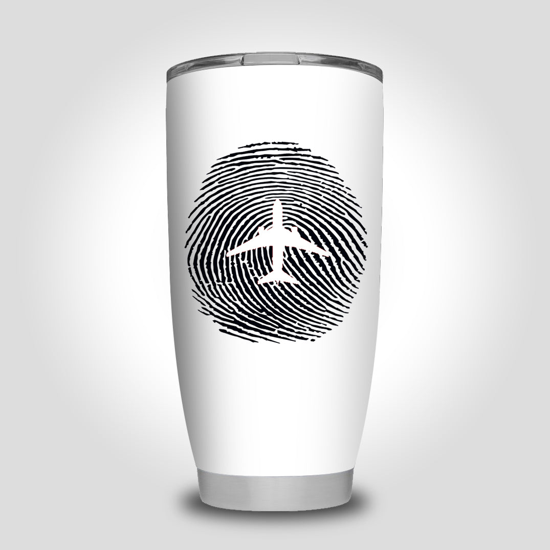 Aviation Finger Print Designed Tumbler Travel Mugs