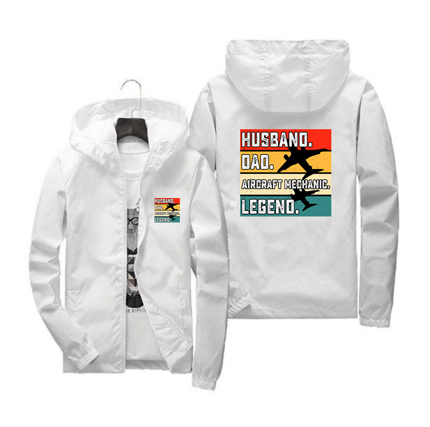 Husband & Dad & Aircraft Mechanic & Legend Designed Thin Windbreaker Jackets