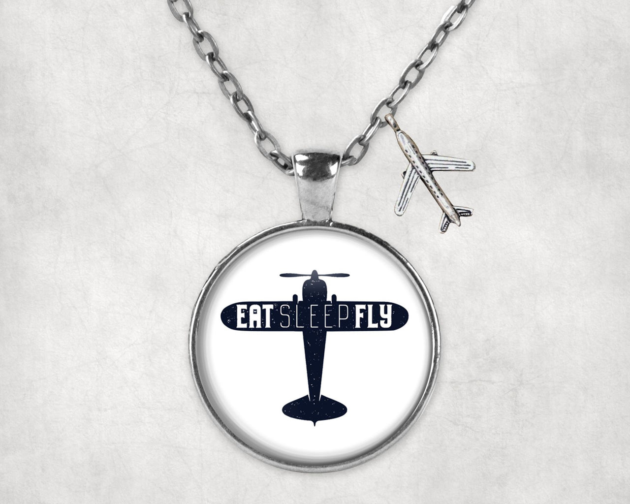 Eat Sleep Fly & Propeller Designed Necklaces