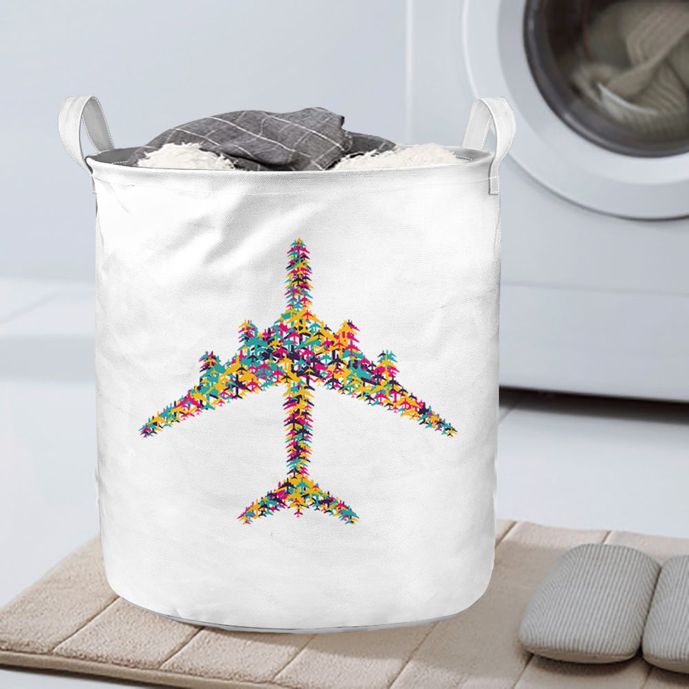 Colourful Airplane Designed Laundry Baskets