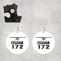 Thumbnail for Cessna 172 & Plane Designed Wooden Drop Earrings