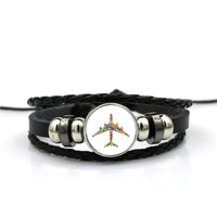 Thumbnail for Colourful Airplane Designed Leather Bracelets