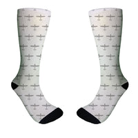 Thumbnail for Propeller Shape Aviation Alphabet Designed Socks