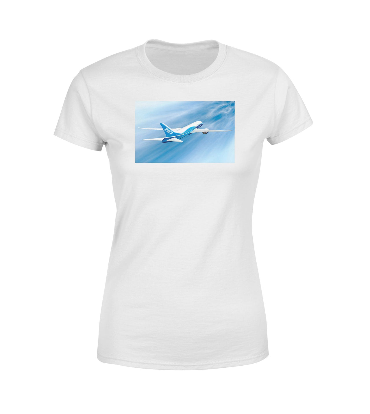 Beautiful Painting of Boeing 787 Dreamliner Designed Women T-Shirts