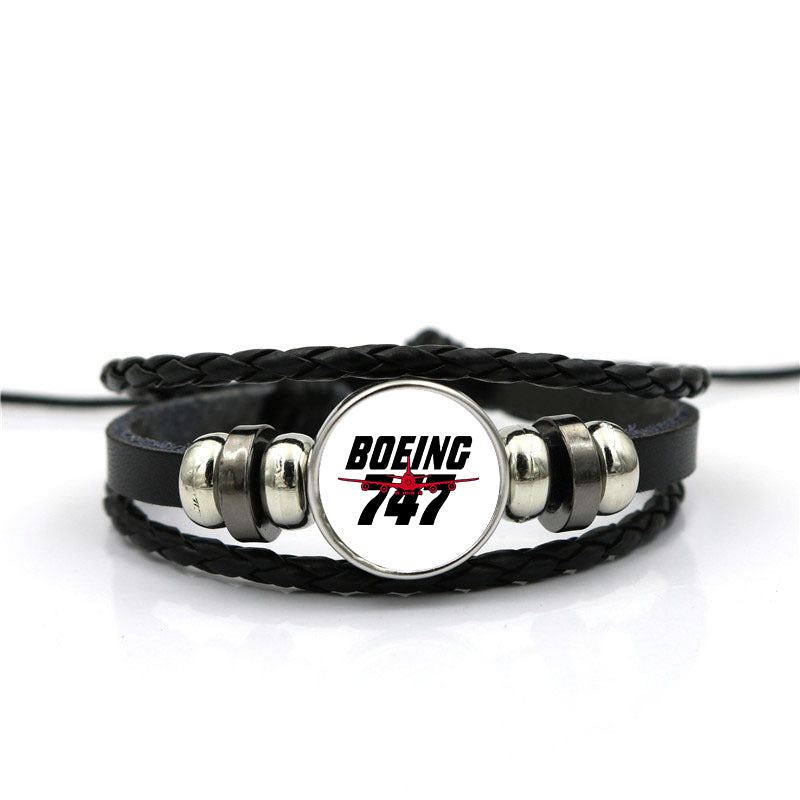 Amazing Boeing 747 Designed Leather Bracelets