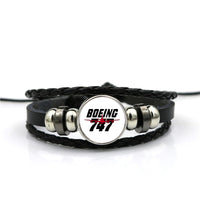 Thumbnail for Amazing Boeing 747 Designed Leather Bracelets