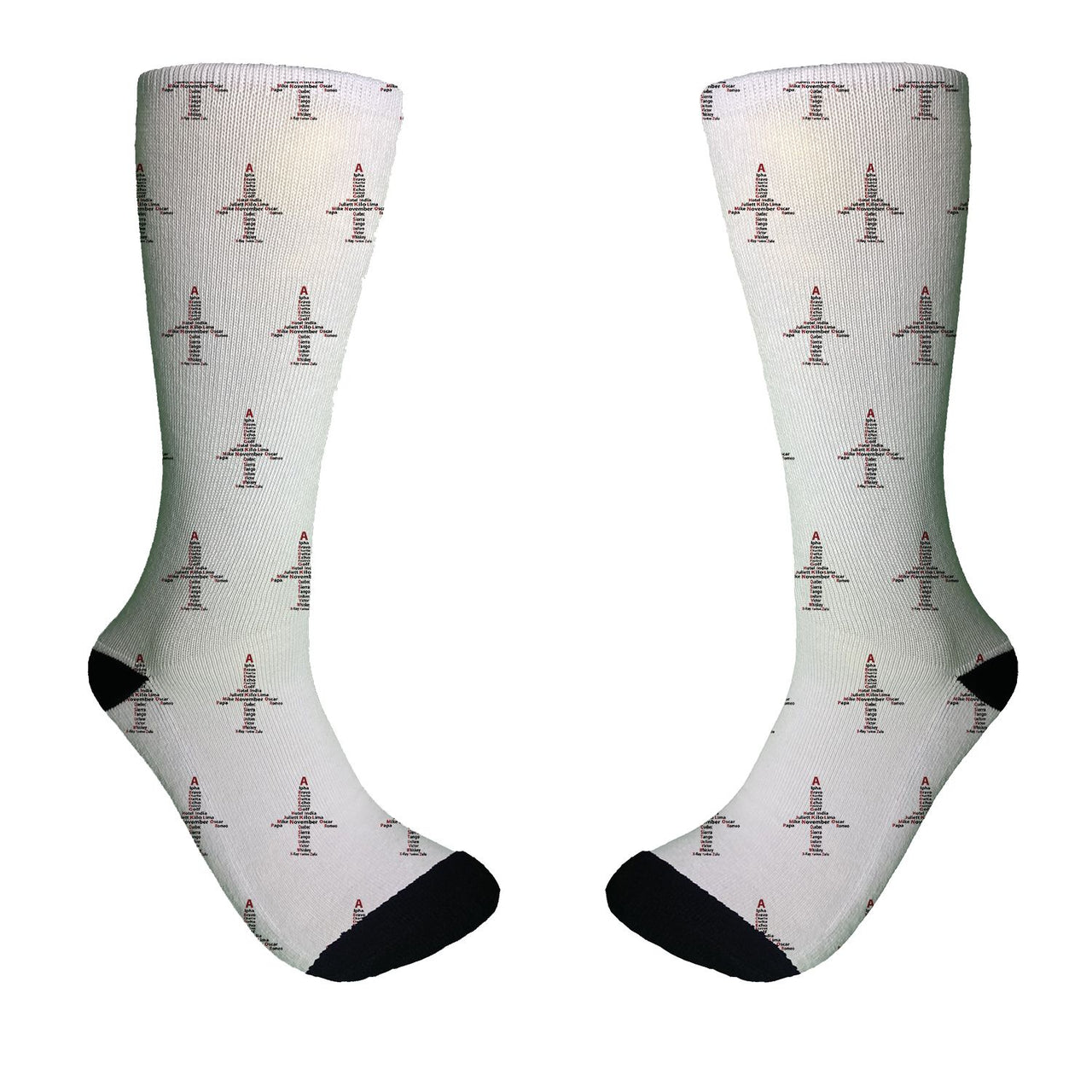 Airplane Shape Aviation Alphabet Designed Socks