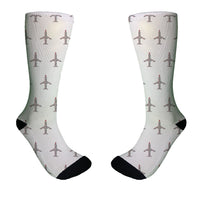 Thumbnail for Airplane Shape Aviation Alphabet Designed Socks