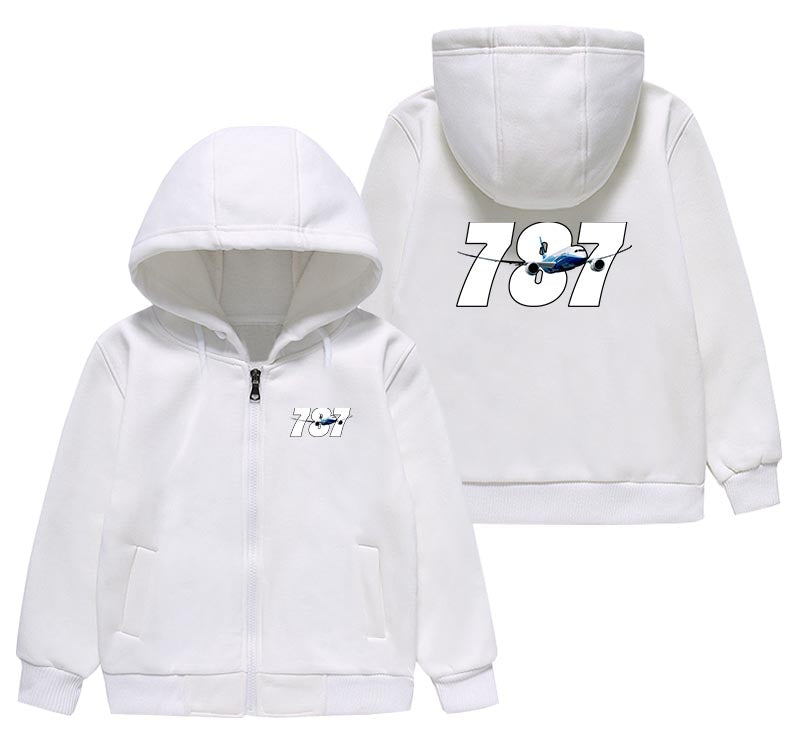 Super Boeing 787 Designed "CHILDREN" Zipped Hoodies