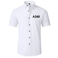 Thumbnail for A340 Flat Text Designed Short Sleeve Shirts