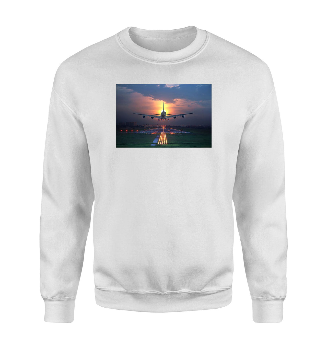 Super Airbus A380 Landing During Sunset Designed Sweatshirts