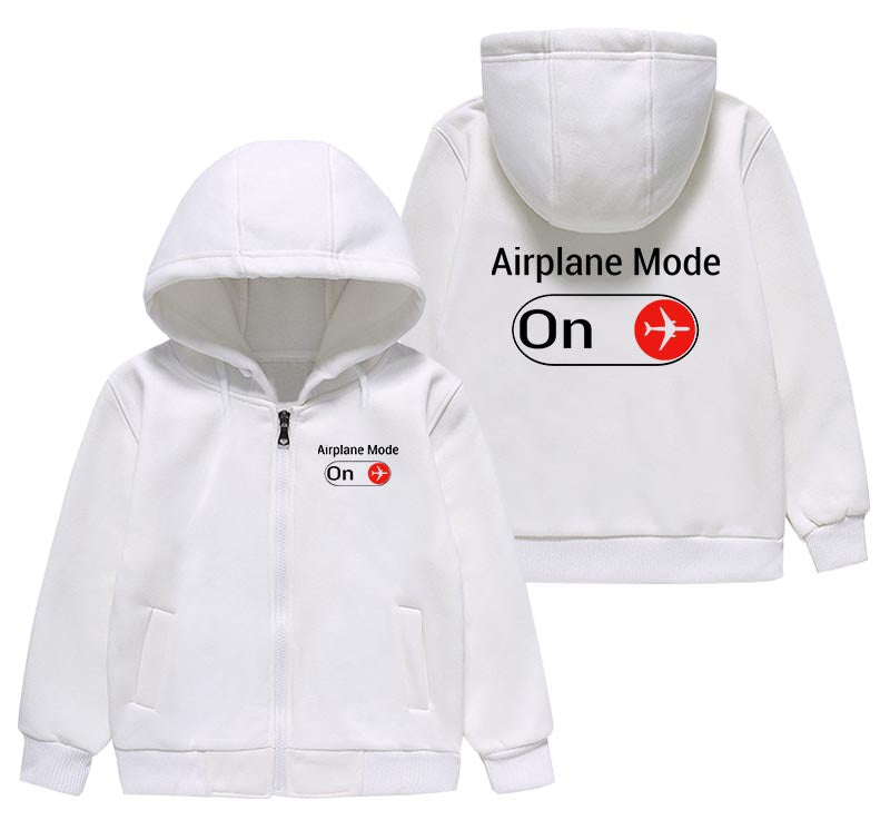 Airplane Mode On Designed "CHILDREN" Zipped Hoodies