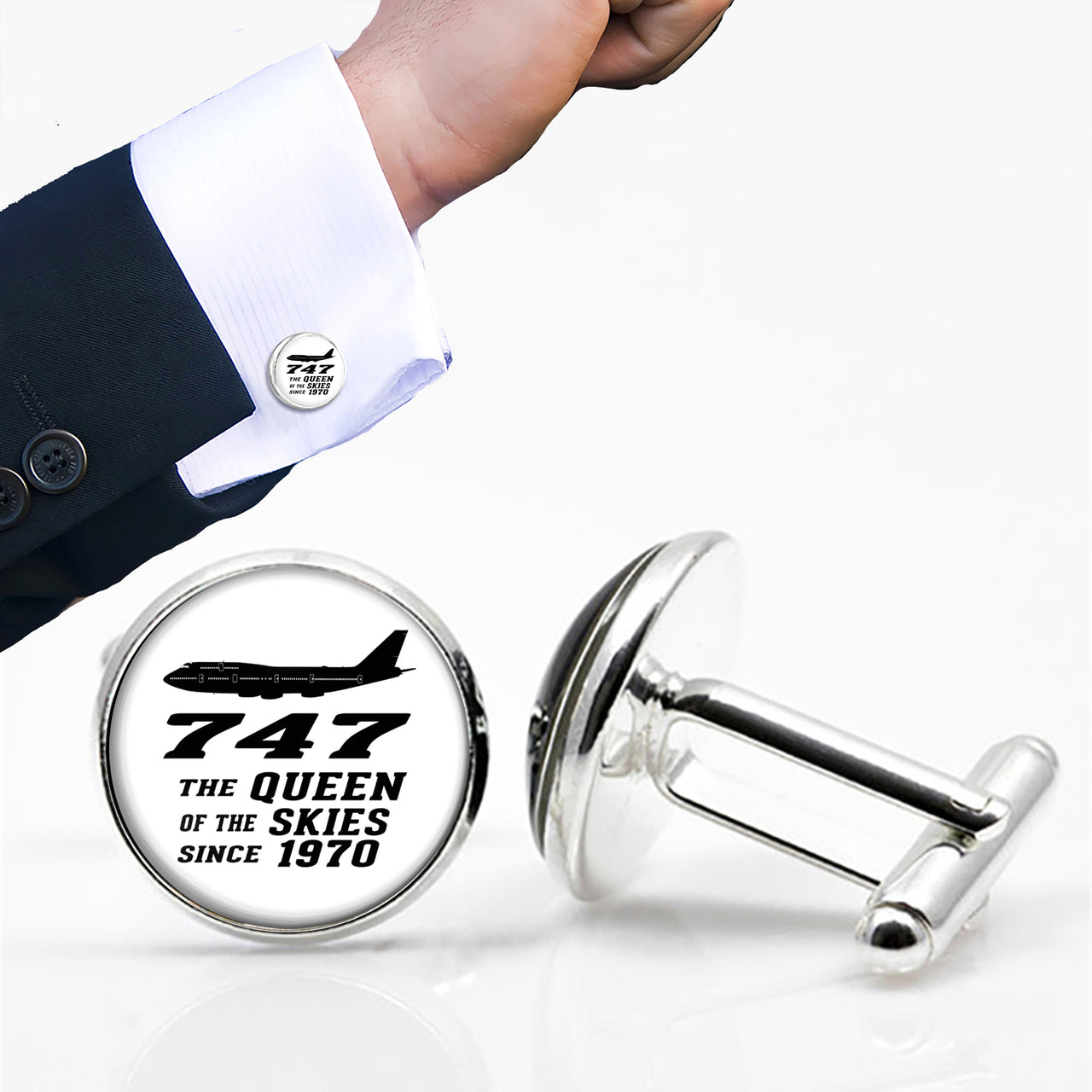 Boeing 747 - Queen of the Skies (2) Designed Cuff Links