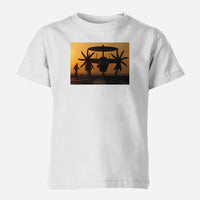 Thumbnail for Military Plane at Sunset Designed Children T-Shirts